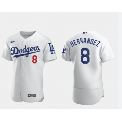 Toddler Nike Los Angeles Dodgers Enrique Hernandez #8 White Flex Base Stitched MLB Jersey