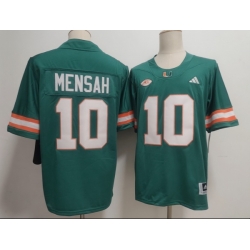 Men Miami Hurricanes  10 Darian Mensah Aqua Stitched Football Jersey