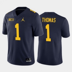 Michigan Wolverines Ambry Thomas Navy Home Men'S Jersey