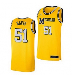 Michigan Wolverines Austin Davis Maize Retro Limited Basketball Jersey