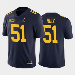 Michigan Wolverines Cesar Ruiz Navy Home Men'S Jersey