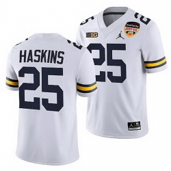 Michigan Wolverines Hassan Haskins White 2021 Orange Bowl College Football Playoff Jersey