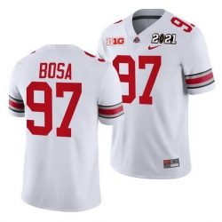 Ohio State Buckeyes Nick Bosa White 2021 Sugar Bowl Champions College Football Playoff College Football Playoff Jersey 0