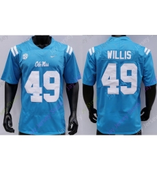 Men Ole Miss Rebels #49 Patrick Willis Powder Blue College Football Jersey