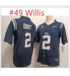Men Ole Miss Rebels White Patrick Willis #49 Blue Stitched NCAA Jersey