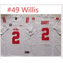 Men Ole Miss Rebels White Patrick Willis #49 white Stitched NCAA Jersey
