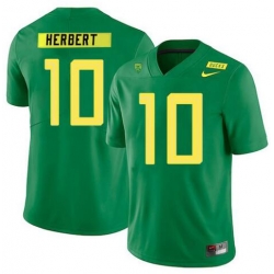 Men JUSTIN HERBERT JERSEY OREGON DUCKS #10 GREEN