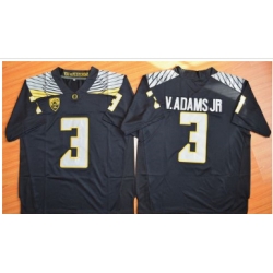 Oregon Ducks #3 Vernon Adams Jr. Olive Black(White No.) Stitched NCAA Jersey