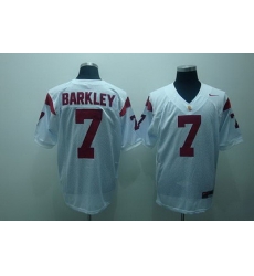 Trojans #7 Matt Barkley White Embroidered NCAA Jersey