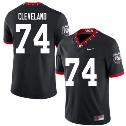 2020 Men #74 Ben Cleveland Georgia Bulldogs Mascot 100th Anniversary College Football Jerseys Sale-B