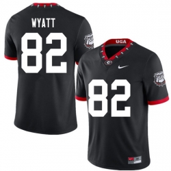 2020 Men #82 Kolby Wyatt Georgia Bulldogs Mascot 100th Anniversary College Football Jerseys Sale-Bla