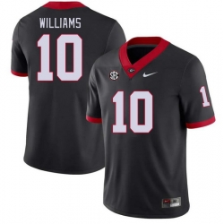 Men #10 Tyler Williams Georgia Bulldogs College Football Jerseys Stitched-Black