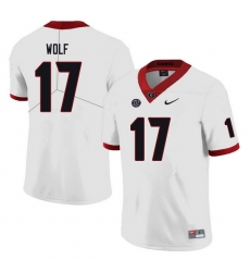 Men #17 Eli Wolf Georgia Bulldogs College Football Jerseys white