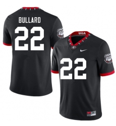 Men #22 Javon Bullard Georgia Bulldogs 100th Anniversary College Football Jerseys Sale-100th Black