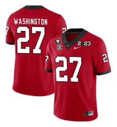 Men #27 C.J. Washington Georgia Bulldogs 2022-23 CTP National Championship Football Jerseys