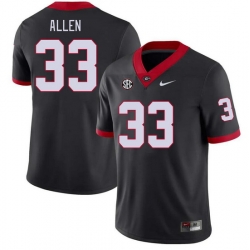 Men #33 C.J. Allen Georgia Bulldogs College Football Jerseys Stitched-Black