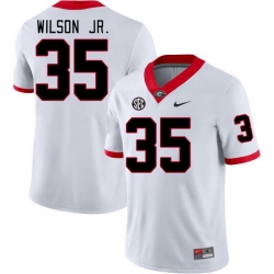 Men #35 Damon Wilson Jr. Georgia Bulldogs College Football Jerseys Stitched-White