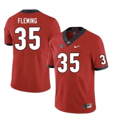 Men #35 Jacob Fleming Georgia Bulldogs College Football Jerseys Sale-Red