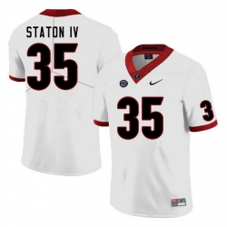 Men #35 John Staton IV Georgia Bulldogs College Football Jerseys Sale-White