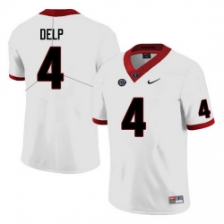 Men #4 Oscar Delp Georgia Bulldogs College Football Jerseys Sale-White Anniversary