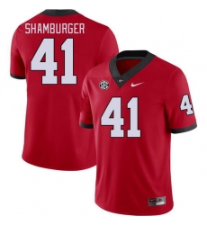 Men #41 Denton Shamburger Georgia Bulldogs College Football Jerseys Stitched-Red