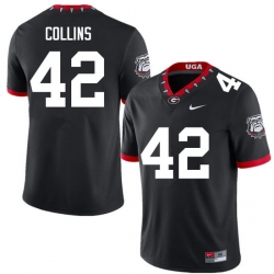 Men #42 Graham Collins Georgia Bulldogs College Football Jerseys Sale-100th Anniversary