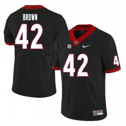 Men #42 Matthew Brown Georgia Bulldogs College Football Jerseys Sale-Black