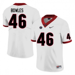 Men #46 Payton Bowles Georgia Bulldogs College Football Jerseys Sale-White Anniversary