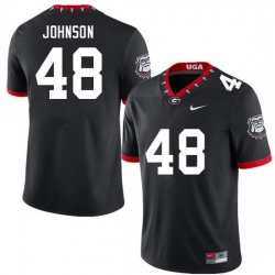 Men #48 Cooper Johnson Georgia Bulldogs College Football Jerseys Sale-100th Anniversary