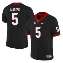 Men #5 Matt Landers Georgia Bulldogs College Football Jerseys Sale-Black