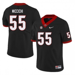 Men #55 Miles Miccichi Georgia Bulldogs College Football Jerseys Sale-Black