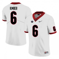 Men #6 Jalen Kimber Georgia Bulldogs College Football Jerseys Sale-White