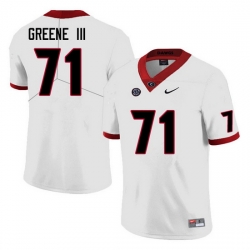 Men #71 Earnest Greene III Georgia Bulldogs College Football Jerseys Sale-White Anniversary