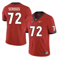 Men #72 Griffin Scroggs Georgia Bulldogs College Football Jerseys Sale-Red Anniversary