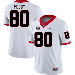 Men #80 Brandon Moody Georgia Bulldogs College Football Jerseys Stitched-White