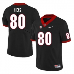 Men #80 Braxton Hicks Georgia Bulldogs College Football Jerseys Sale-Black