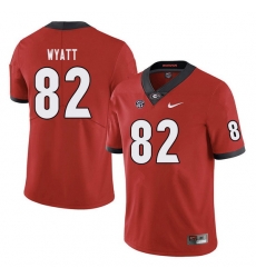 Men #82 Kolby Wyatt Georgia Bulldogs College Football Jerseys red