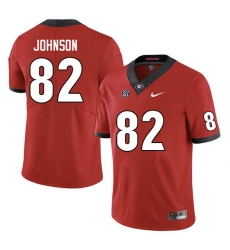 Men #82 Logan Johnson Georgia Bulldogs College Football Jerseys Sale-Red Anniversary