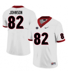 Men #82 Logan Johnson Georgia Bulldogs College Football Jerseys Sale-White Anniversary