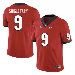 Men #9 Jaheim Singletary Georgia Bulldogs College Football Jerseys Sale-Red