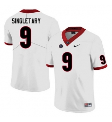 Men #9 Jaheim Singletary Georgia Bulldogs College Football Jerseys Sale-White