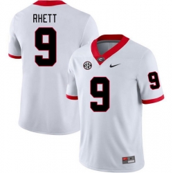 Men #9 Justyn Rhett Georgia Bulldogs College Football Jerseys Stitched-White