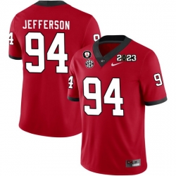 Men #94 Jonathan Jefferson Georgia Bulldogs 2022-23 CTP National Championship Football Jerseys