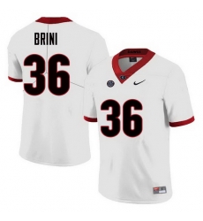 Men Georgia Bulldogs #36 Latavious Brini College Football Jerseys Sale-White