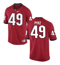 Men Georgia Bulldogs #49 Koby Pyrz College Football Jerseys-Red