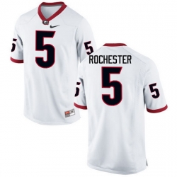 Men Georgia Bulldogs #5 Julian Rochester College Football Jerseys-White