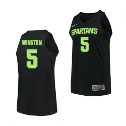 Michigan State Spartans Cassius Winston Black Replica Men'S Jersey