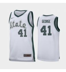 Michigan State Spartans Conner George White Retro Replica Men'S Jersey