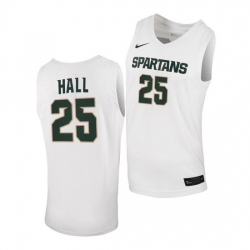 Michigan State Spartans Malik Hall White Replica Men Jersey