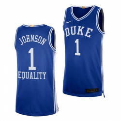 Duke Blue Devils Jalen Johnson Blue Equality Social Justice Men Jersey